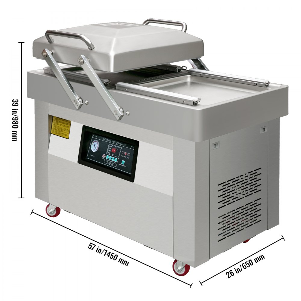VEVOR Double Chamber Vacuum Packaging Machine, 24"x18" Chamber Vacuum Sealer Machine, Vacuum Sealer Sealing Machine with Modern Control Panel for Food Preservation, Home, Commercial Using