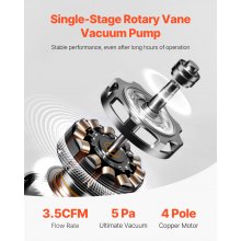 VEVOR  3.5 CFM HVAC Single Stage Rotary Vane Vacuum Pump and Manifold Gauge Kit Compatible with R134a, R22, R12, and R502 Refrigerants