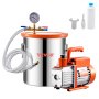 VEVOR 5 Gallon Vacuum Chamber and 3.5 CFM Pump Kit, Stainless Steel Chamber, Single Stage Vacuum Pump Degassing Chamber Kit, with Acrylic Lid, Oil, 4.92 ft Hose, for Degassing Resin Silicone Epoxies