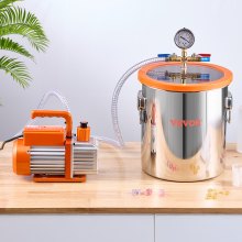 5 Gallon Vacuum Chamber 3.5CFM Single Stage Pump Degassing Chamber Kit