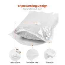 VEVOR Vacuum Storage Bags, 20 Pack Space Saver Seal Bag(4 Jumbo/4 Large/4 Medium/4 Small/4 Roll), Compression Airtight Zipper Space Bags with Hand Pump, for Cloth, Bedding, Blanket, Pillow, Travel