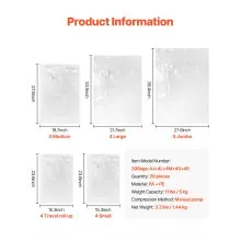 VEVOR Vacuum Storage Bags, 20 Pack Space Saver Seal Bag(4 Jumbo/4 Large/4 Medium/4 Small/4 Roll), Compression Airtight Zipper Space Bags with Hand Pump, for Cloth, Bedding, Blanket, Pillow, Travel