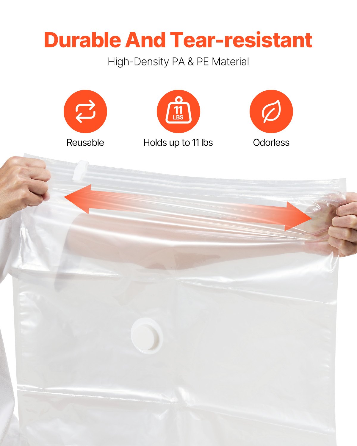 VEVOR Vacuum Storage Bags, 20 Pack Space Saver Seal Bag(4 Jumbo/4 Large/4 Medium/4 Small/4 Roll), Compression Airtight Zipper Space Bags with Hand Pump, for Cloth, Bedding, Blanket, Pillow, Travel
