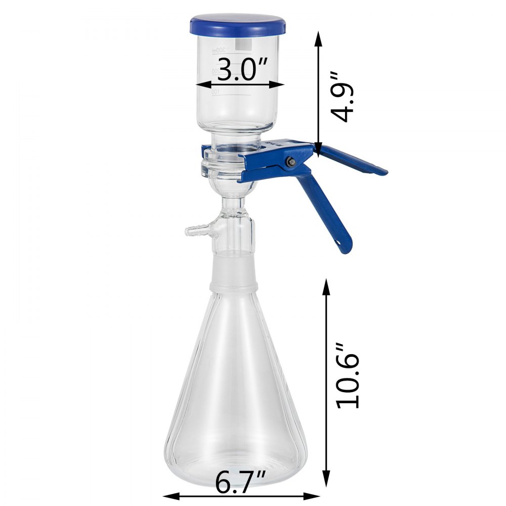 Vevor 2000ml Filtration Apparatus Vacuum Lab Filtering Unit With Funnel & Clamp