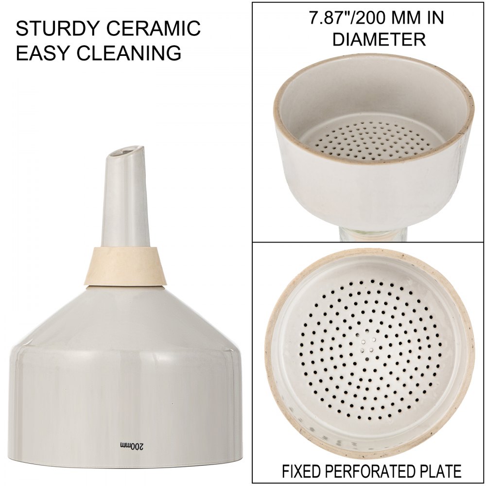 VEVOR Buchner Funnel Apparatus 5000 ml Buchner Funnel Flask 200 mm Vacuum Funnel
