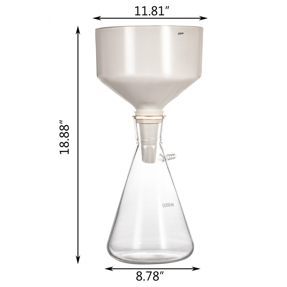 VEVOR 5000ml Buchner Funnel Apparatus Filteration Funnel Kit for Vacuum Suction
