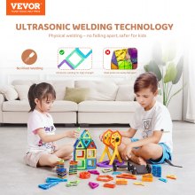 VEVOR Magnetic Tiles Magnetic Building Toy 123 PCS Magnet Blocks for Kids 3D Set