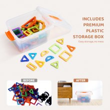 VEVOR Magnetic Tiles Magnetic Building Toy 123 PCS Magnet Blocks for Kids 3D Set