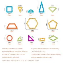 VEVOR Magnetic Tiles Magnetic Building Toy 123 PCS Magnet Blocks for Kids 3D Set