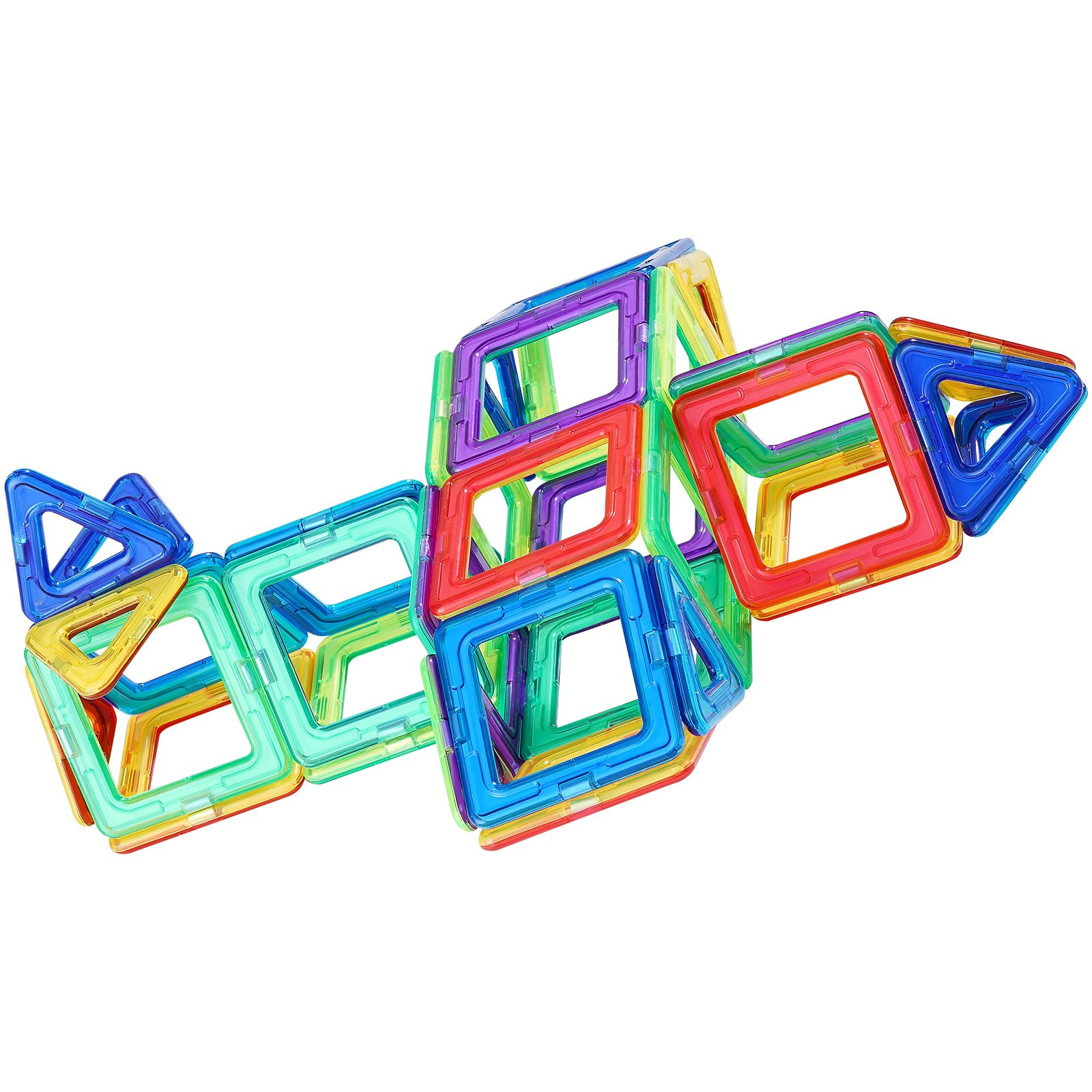 VEVOR Magnetiske fliser Magnetisk byggeleke 123 STK Magnetblokker for barn 3D-sett