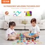 VEVOR Magnetic Tiles Magnetic Building Toy 62 PCS Magnet Blocks for Kids 3D Set