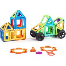 VEVOR Magnetic Tiles Magnetic Building Toy 62 PCS Magnet Blocks for Kids 3D Set