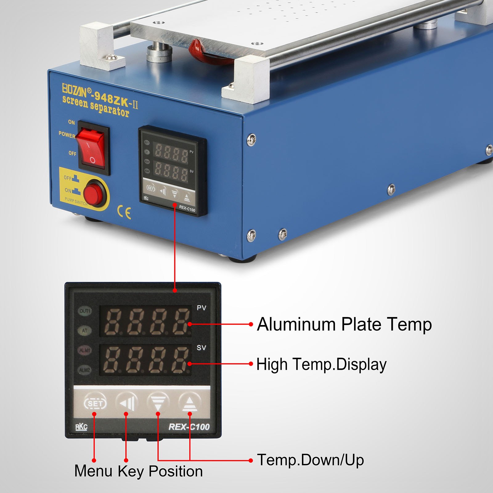 VEVOR 2 in 1 LCD Separator Screen 550 W Screen Repair Separator 110 V / 60 Hz LCD Screen Separator Machine for iPhone (550 W) Screen Separator Repair Machine Screen Separator Metal Shell