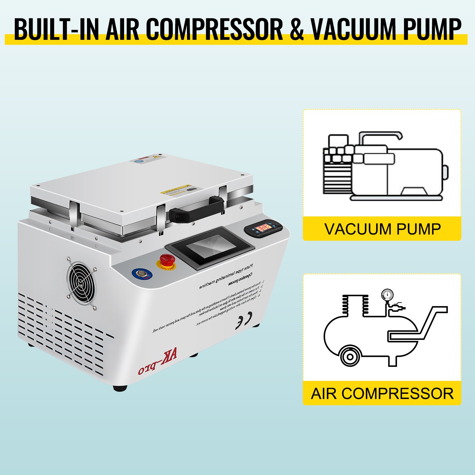 12" Oca Vacuum Laminator Machine For Refurbish Lcd Glass Panel, With Lcd Screen