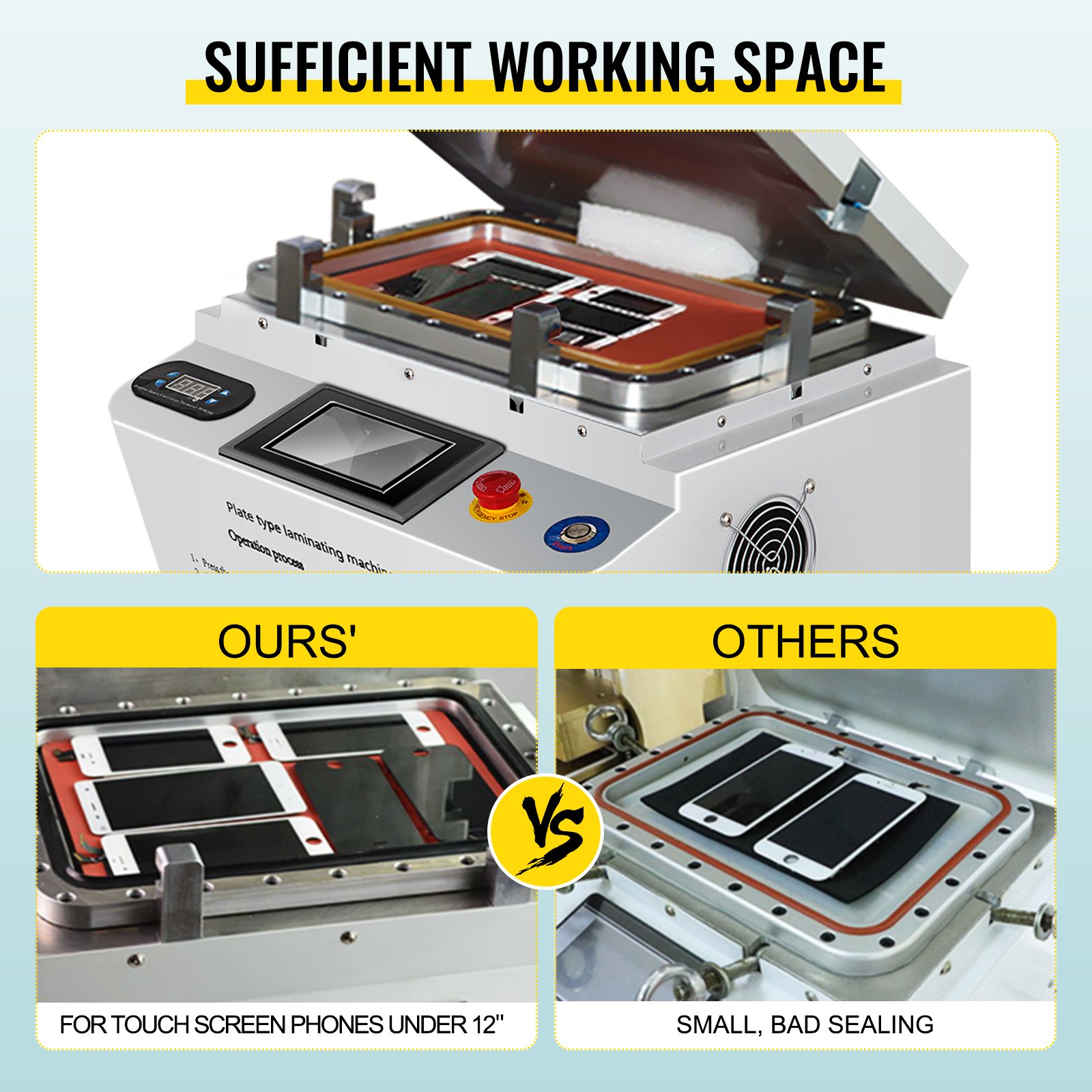 12" Oca Vacuum Laminator Machine For Refurbish Lcd Glass Panel, With Lcd Screen