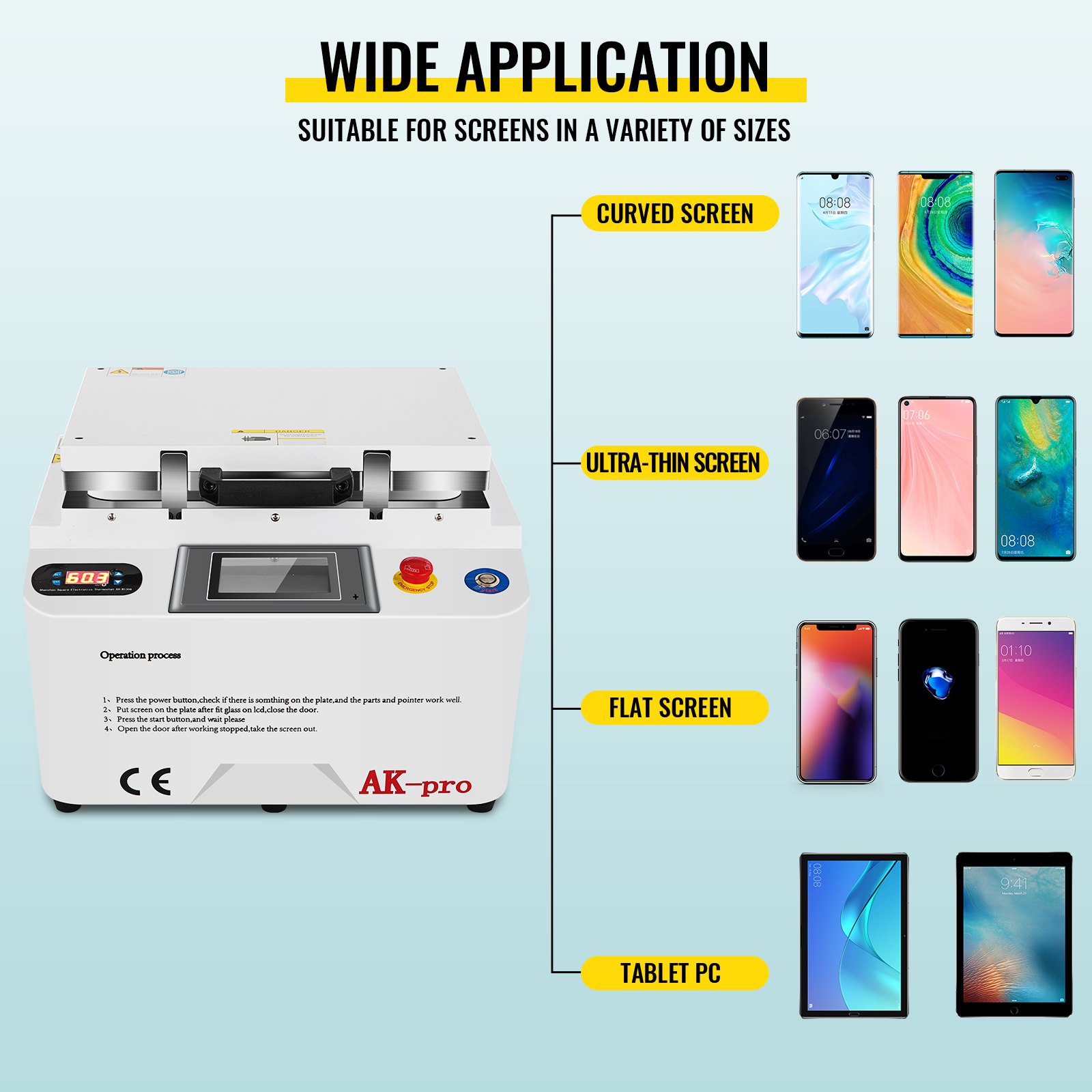12" Oca Vacuum Laminator Machine For Refurbish Lcd Glass Panel, With Lcd Screen