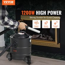 VEVOR Ash Vacuum Cleaner 5 Gallon 1200W for Fireplaces Pellet Stoves Grills BBQ