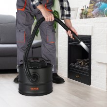 VEVOR Ash Vacuum Cleaner, 4 Gallon with 1200W Powerful Suction, Ash Vac Collector with 47.2 in Flexible Hose, for Fireplaces, Pellet Stoves, Wood Stove, Log Burner, Grills, Pizza Ovens, Fire Pits