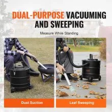 VEVOR Ash Vacuum Cleaner, 20 L with 1200W Powerful Suction, Ash Vac Collector with 1.2 M Flexible Hose & Wheels, for Fireplaces, Pellet Stoves, Wood Stove, Log Burner, Grills, Pizza Ovens, Fire Pits