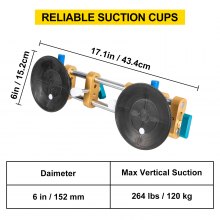 VEVOR Suction Cup 152mm Stone Seam Setter for Pulling＆Aligning Tile Flat Surface
