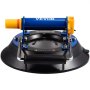 VEVOR glass lifting vacuum suction cup, black base, blue handle, yellow trigger.