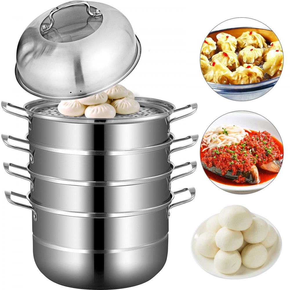 Stainless Steel Multifunction Pot With Lid Deep Fryer With Basket Steamer  French Fries Soup Noodle Induction Cooker Gas Kitchen