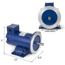 90V DC MOTOR, 1/2HP, 56C Frame, 1750RPM, TENV, Permanent magnet, Brand New