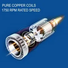 VEVOR 1 Hp DC Motor Rated Speed 1750 RPM 12V Electric Motor Permanent Magnet Motor