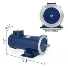 VEVOR 1 Hp DC Motor Rated Speed 1750 RPM 12V Electric Motor Permanent Magnet Motor