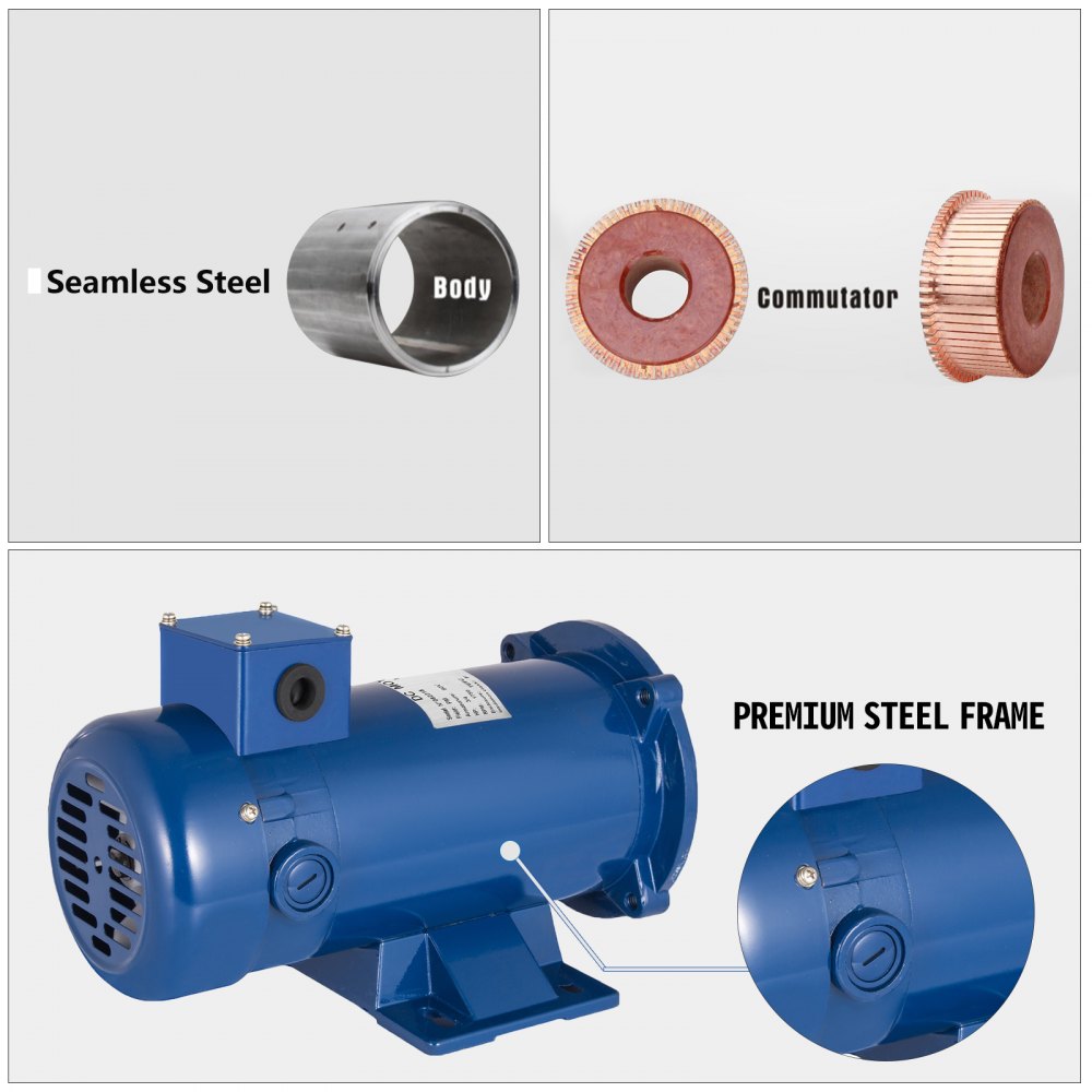 Dc Motor, 3/4hp, 56c, 90v, 1750rpm, Tefc, Base Grease, Permanent Magnet