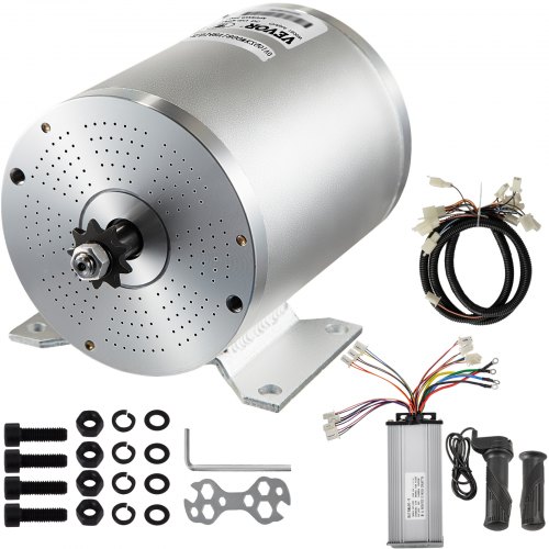 48V DC 1800 Watt Electric Motor with Controller & Handles & Wiring Harness 
 9Tooth #8 Chain Sprocket and Mounting Bracket for Go Karts Scooters & E-bike