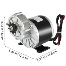 VEVOR 24V DC Brushed Electric Motor,350W 3000RPM Gear Reduction Motor,Brushed DC Motor with 9 Teeth sprocket for #410 chain for Bicycle E-Bike