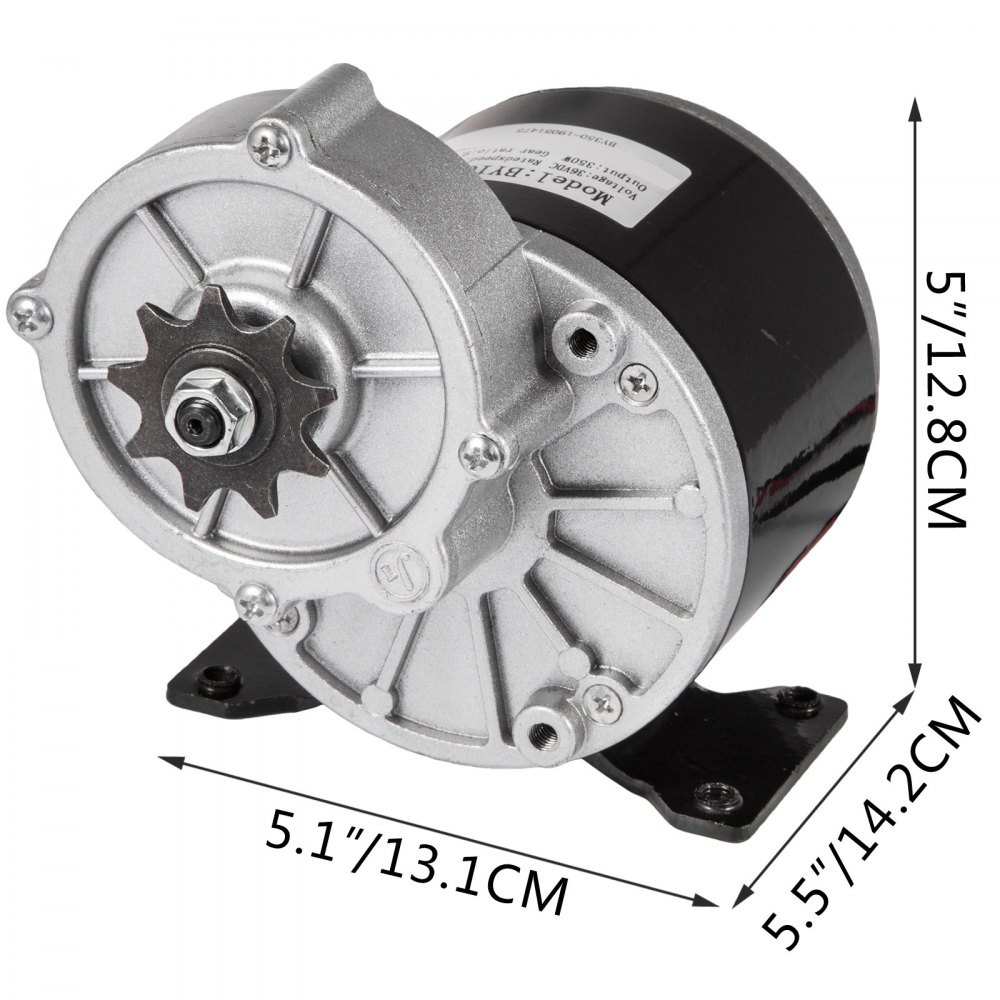 350W 36V DC Electric Motor Gear Reduction High Torque 3000RPM Gear Ratio: 9.7:1