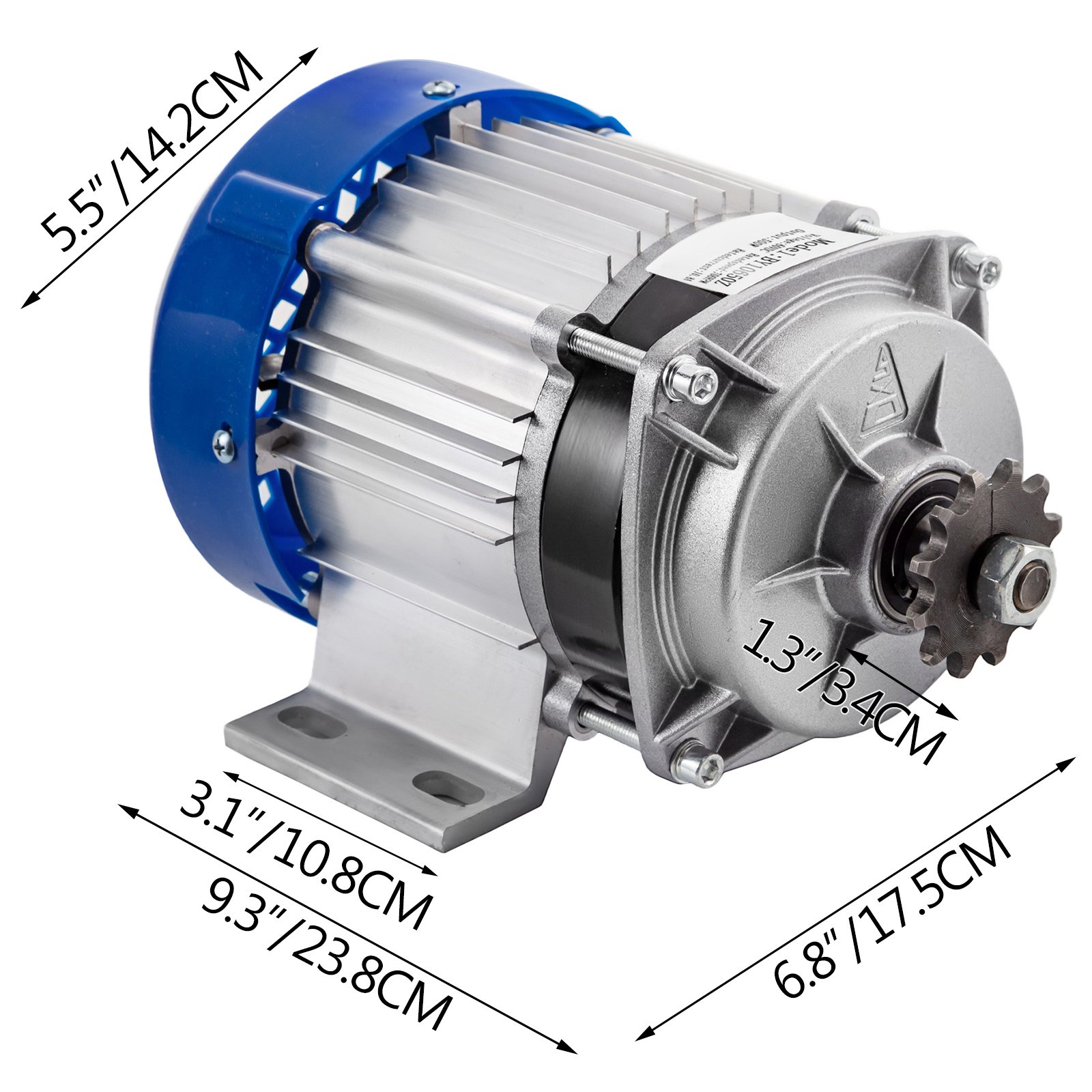 60V DC Motor Gear Brushless Electric Motor 500W BLDC sprocket Permanent Scooter