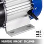 VEVOR Electric Tricycle Motor 750W 60V Brushless Motor 700RPM Gear Reduction 16A Motor Reduction Ratio 6:1 with 12 Tooth Gear for DIY Tricycle E-Bikes Electric Scooters