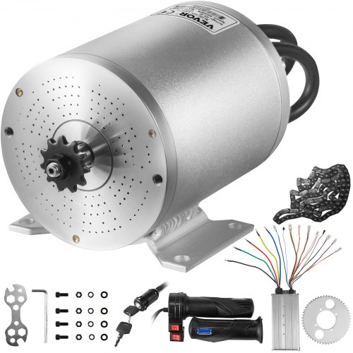 VEVOR Electric Brushless DC Motor 72V 3000W Brushless Electric Motor 4900RPM Brushless Motor Kit w/ Controller and Throttle Grip for Electric Scooter E Bike Engine Motorcycle DIY Part Conversion Kit