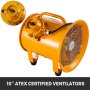 VEVOR ATEX Ventilateur portable 10 pouces (250 mm) 300 W Extracteur ou ventilateur antidéflagrant 220 V 50 Hz Vitesse 2920 tr/min pour l'extraction et la ventilation dans des environnements potentiellement explosifs