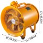 VEVOR Ventilador a prueba de explosiones Soplador utilitario de 12 pulgadas (300 mm) 550 W 110 V 60 HZ Velocidad 3450 RPM para extracción y ventilación en entornos potencialmente explosivos