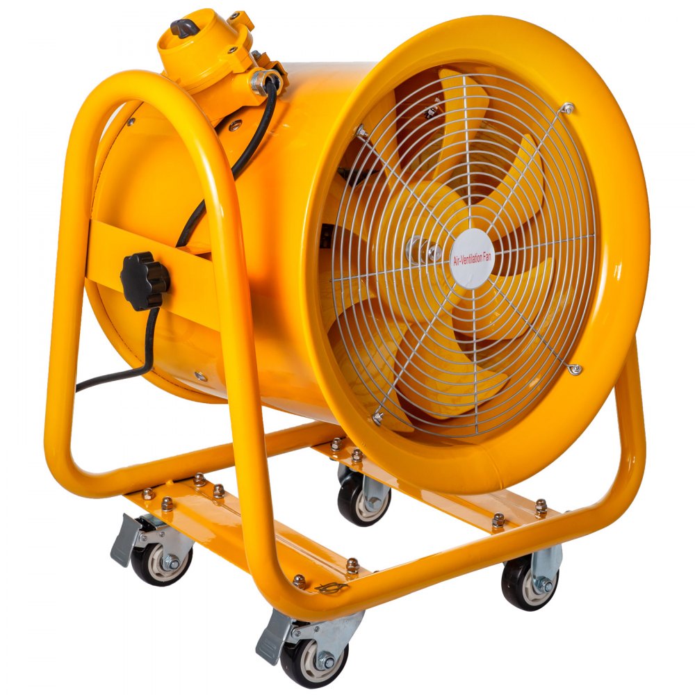 VEVOR Ventilador a prueba de explosiones, ventilador de 16 pulgadas, ventilador portátil de 1,1 KW, 110 V, ventilador a prueba de explosiones, ventilador de ventilación de 60 Hz, 3450 rpm para ventilación de extracción en entornos potencialmente explosivos