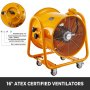 VEVOR explosion proof fan, 16" atex certified orange ventilator with wheels.