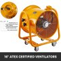 VEVOR ATEX Ventilateur portable 16 pouces (400 mm) 1100 W Extracteur ou ventilateur antidéflagrant 110 V 60 Hz Vitesse 3450 tr/min pour l'extraction et la ventilation dans des environnements potentiellement explosifs