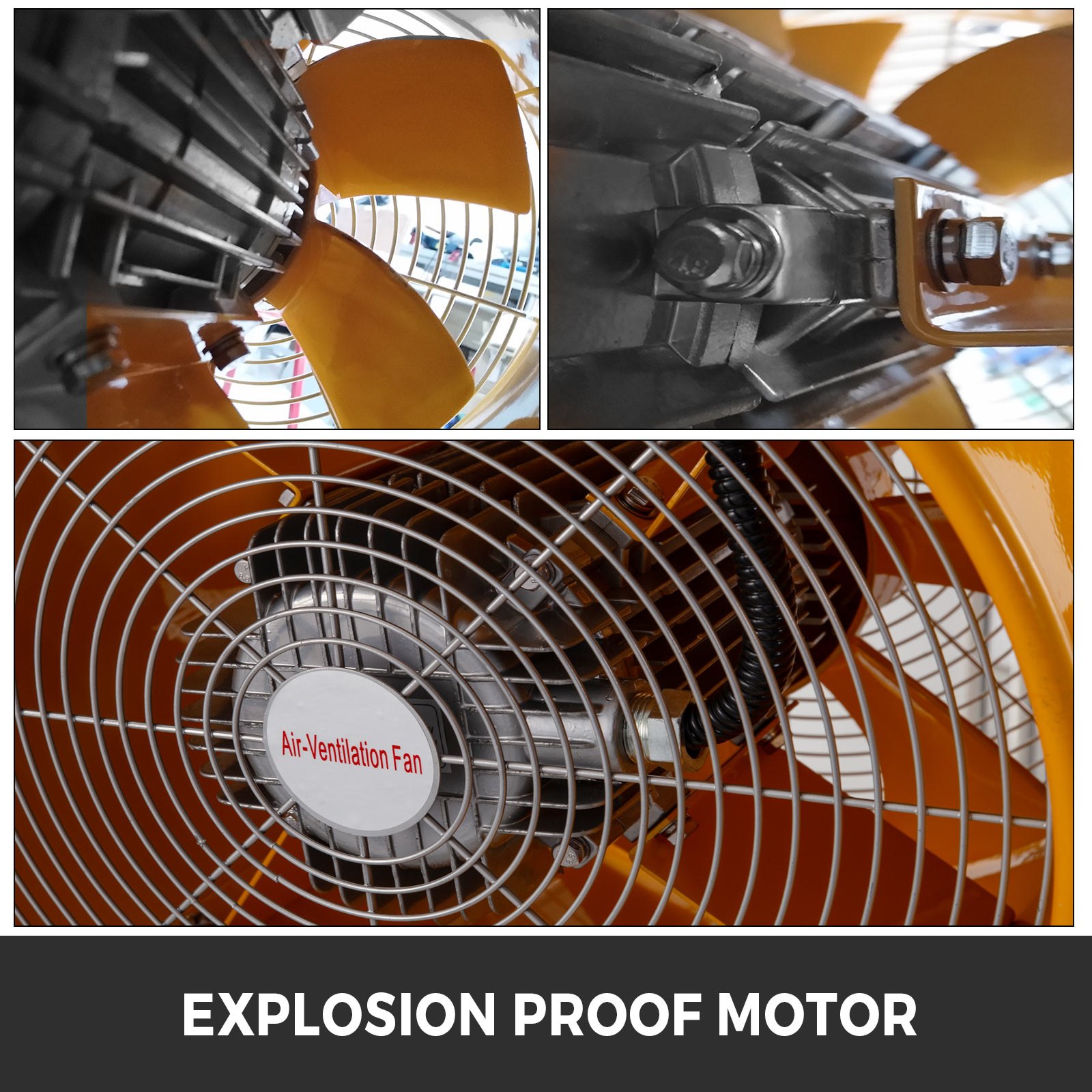 VEVOR Explosion Proof Fan, 16inch Utility Blower Fan 1.1KW 110V Portable Ventilator Explosion Proof Fan 60Hz 3450rpm Ventilation Fan for Extraction Ventilation in Potentially Explosive Environments