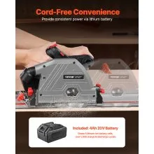 Cordless Track Saw 5-1/2 in Plunge-Cut Circular Saw Kit 20V Battery (Tool Only)