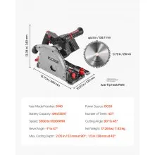 Cordless Track Saw 5-1/2 in Plunge-Cut Circular Saw Kit 20V Battery (Tool Only)
