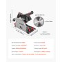 VEVOR Cordless Track Saw, 140 mm(5-1/2 in) Blade, Brushless Plunge Circular Saw Kit, Tracksaw with 4Ah 20V Battery, Hard Case, 52 mm(2.05 in) Cutting Depth, for Wood, Plastic, Tool Only (Guide Rail Sold Separately)