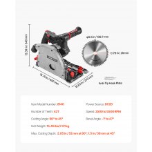 VEVOR Cordless Track Saw 5-1/2 in Plunge-Cut Saw Kit for Wood Metal (Tool Only)