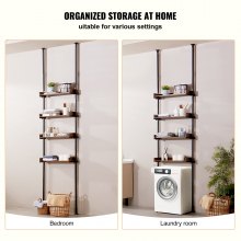 VEVOR Over the Toilet Storage 4-Tier Bathroom Shelf Rack Space Saver Organizer