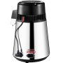 VEVOR Water Distiller, 4L Distilled Water Maker, Pure Water Distiller with Dual Temperature Displays, 750W Distilled Water Machine, Water Distillers for Home Countertop with Glass Container, Silver