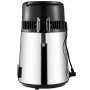 VEVOR Water Distiller, 4L Distilled Water Maker, Pure Water Distiller with Dual Temperature Displays, 750W Distilled Water Machine, Water Distillers for Home Countertop with Glass Container, Silver