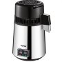 VEVOR Water Distiller, 4L Distilled Water Maker, Pure Water Distiller with Dual Temperature Displays, 750W Distilled Water Machine, Water Distillers for Home Countertop with Glass Container, Silver